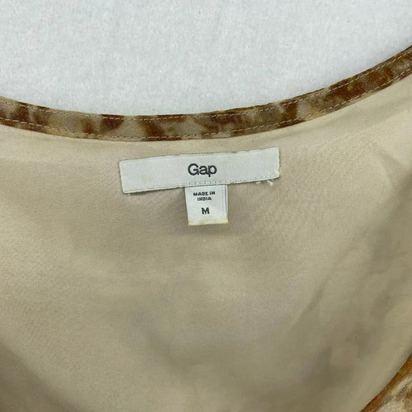 Gap Tank Top Women's M Brown Tie Dye Round Neck Relaxed Fit Sheer Lined Pullover - Picture 9 of 10